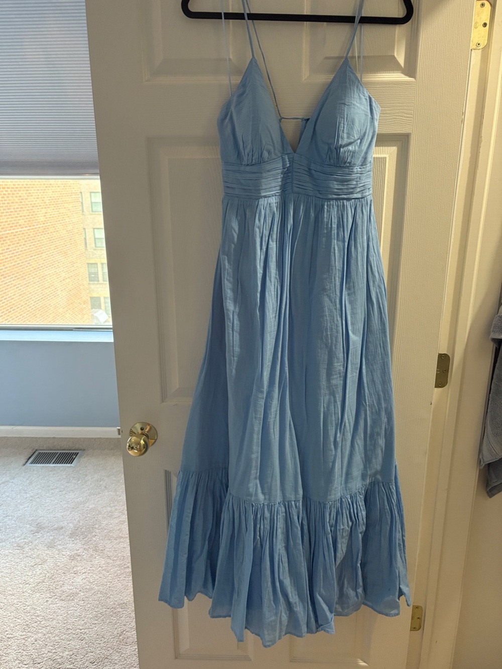 Abercrombie and Fitch Light Blue Spaghetti Strap Maxi Dress